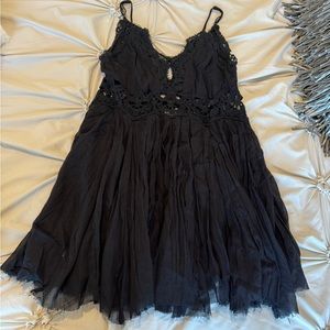 Free People Black Lace flow dress